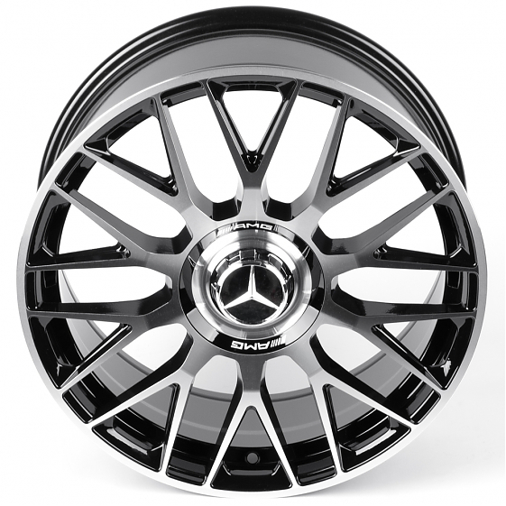 Литые диски 82511 Mercedes-Benz XF013 18 J8 ET40 5x112 66.45 черный глянец + полированые спицы: Фото 3