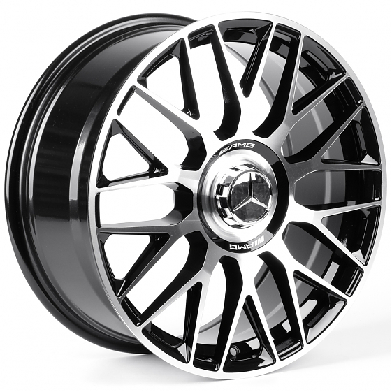 Литые диски 82511 Mercedes-Benz XF013 18 J8 ET40 5x112 66.45 черный глянец + полированые спицы: Фото 4