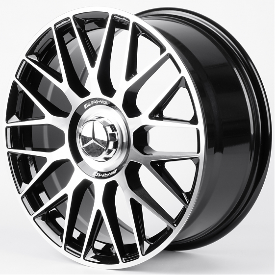 Литые диски 82511 Mercedes-Benz XF013 18 J8 ET40 5x112 66.45 черный глянец + полированые спицы: Фото 5