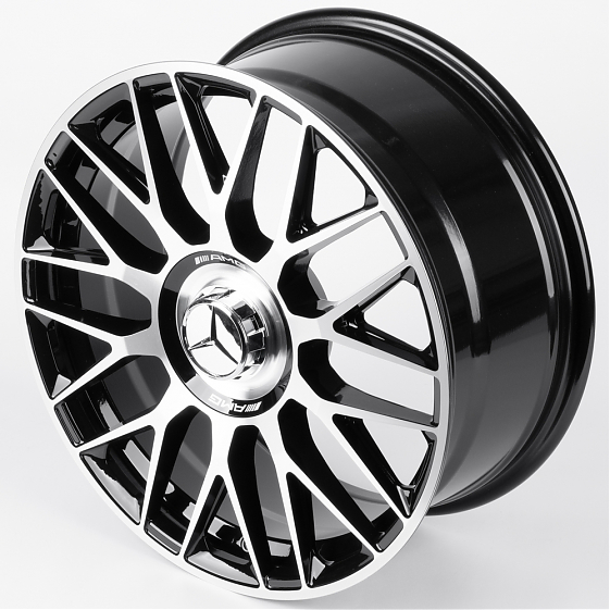 Литые диски 82511 Mercedes-Benz XF013 18 J8 ET40 5x112 66.45 черный глянец + полированые спицы: Фото 6