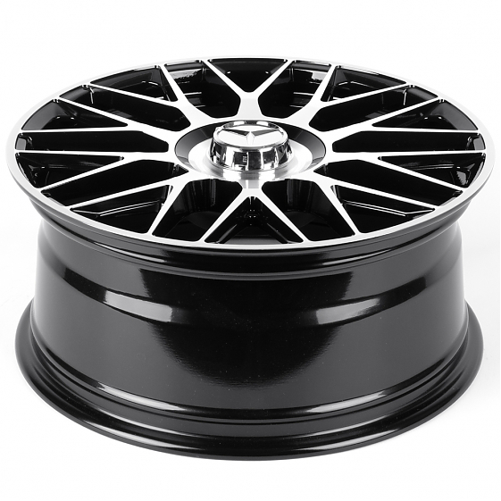 Литые диски 82511 Mercedes-Benz XF013 18 J8 ET40 5x112 66.45 черный глянец + полированые спицы: Фото 7