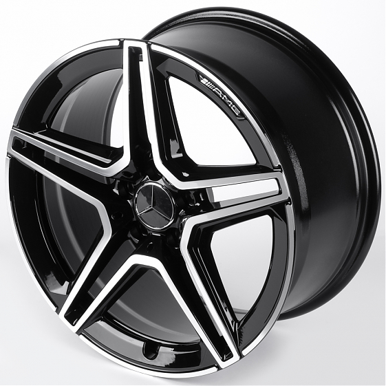 Литые диски 82056 Mercedes-Benz IVF-3067-DS345 19 J8.5 ET36 5x112 66.5 чёрный + полированные спицы: Фото 6