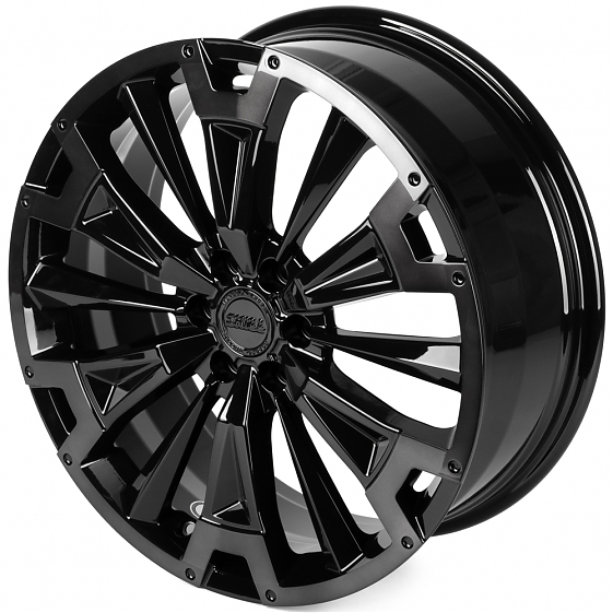 Кованые диски H250522B SKILL SV619-SV449 20 J8 ET46 6x114.3 67.1 чёрный глянцевый + полированные спи: Фото 6
