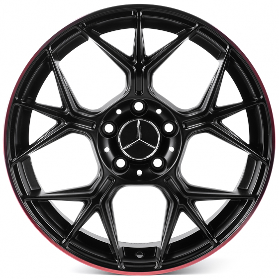 Литые диски 81798 Mercedes-Benz FC6003-SM155 17 J7.5 ET35 5x112 66,56 чёрный матовый + красный обод: Фото 1