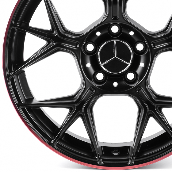 Литые диски 81798 Mercedes-Benz FC6003-SM155 17 J7.5 ET35 5x112 66,56 чёрный матовый + красный обод: Фото 2