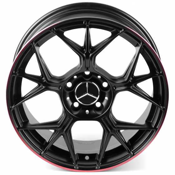 Литые диски 81798 Mercedes-Benz FC6003-SM155 17 J7.5 ET35 5x112 66,56 чёрный матовый + красный обод: Фото 3