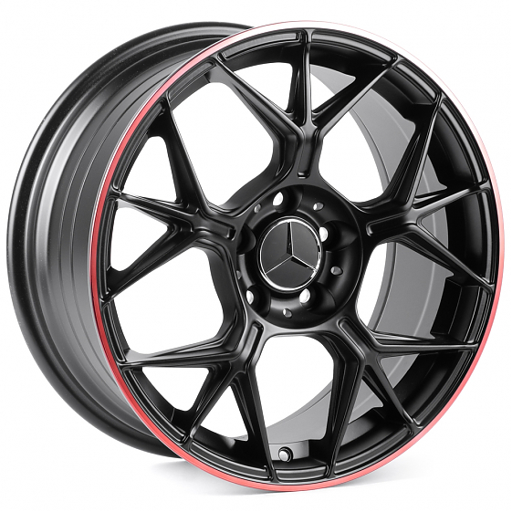 Литые диски 81798 Mercedes-Benz FC6003-SM155 17 J7.5 ET35 5x112 66,56 чёрный матовый + красный обод: Фото 4