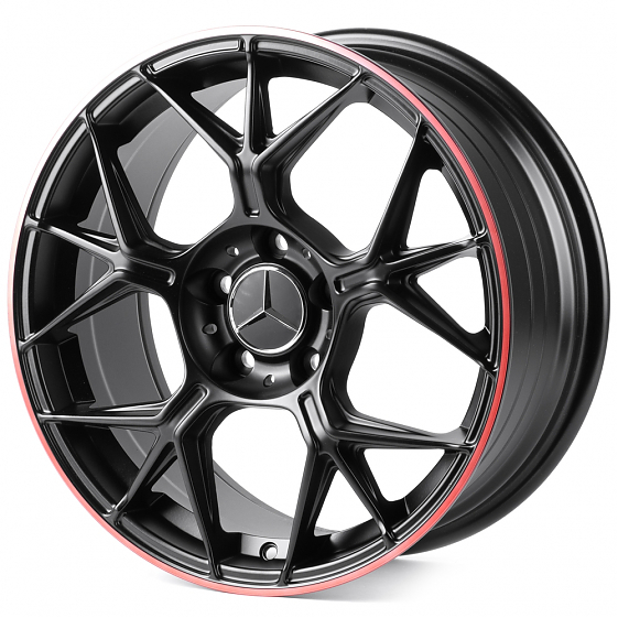 Литые диски 81798 Mercedes-Benz FC6003-SM155 17 J7.5 ET35 5x112 66,56 чёрный матовый + красный обод: Фото 5