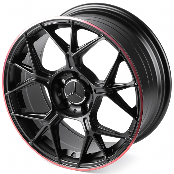 Литые диски 81798 Mercedes-Benz FC6003-SM155 17 J7.5 ET35 5x112 66,56 чёрный матовый + красный обод: Фото 6