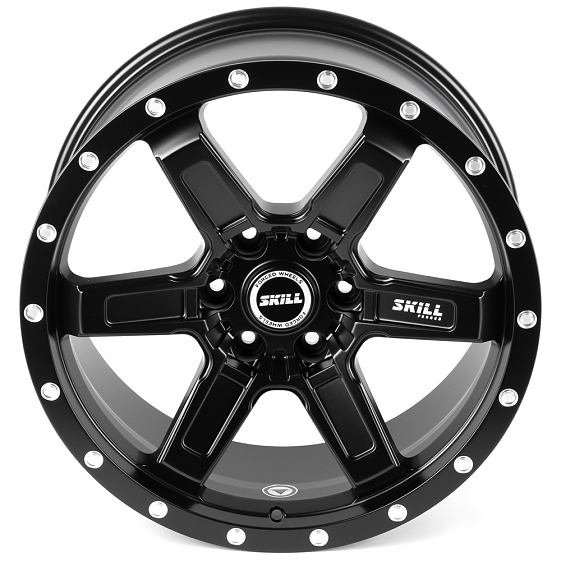 Кованые диски H260527G SKILL SB021-SV451 20 J9 ET19 6x139.7 77.8 чёрный матовый + полированные болты: Фото 3