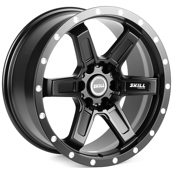 Кованые диски H260527G SKILL SB021-SV451 20 J9 ET19 6x139.7 77.8 чёрный матовый + полированные болты: Фото 4