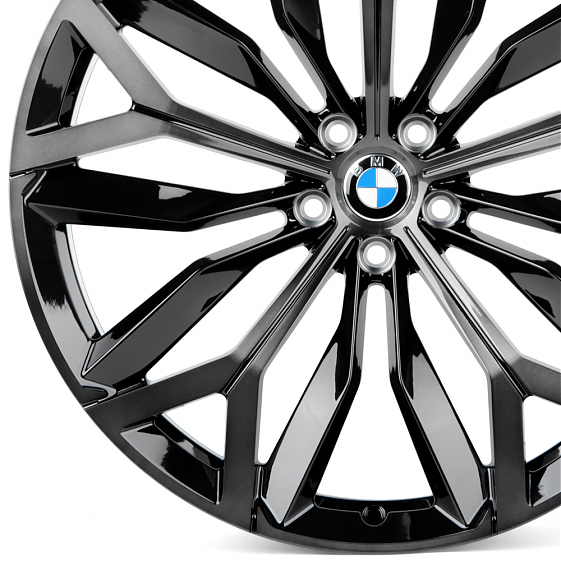 Кованые диски H231031NR SL879-CT392 21 J10.5 ET43 5x112 66.6 чёрный глянцевый + полированные спицы п: Фото 2