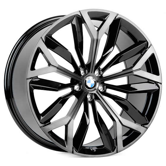 Кованые диски H231031NR SL879-CT392 21 J10.5 ET43 5x112 66.6 чёрный глянцевый + полированные спицы п: Фото 4