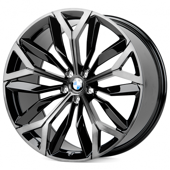 Кованые диски H231031NR SL879-CT392 21 J10.5 ET43 5x112 66.6 чёрный глянцевый + полированные спицы п: Фото 5