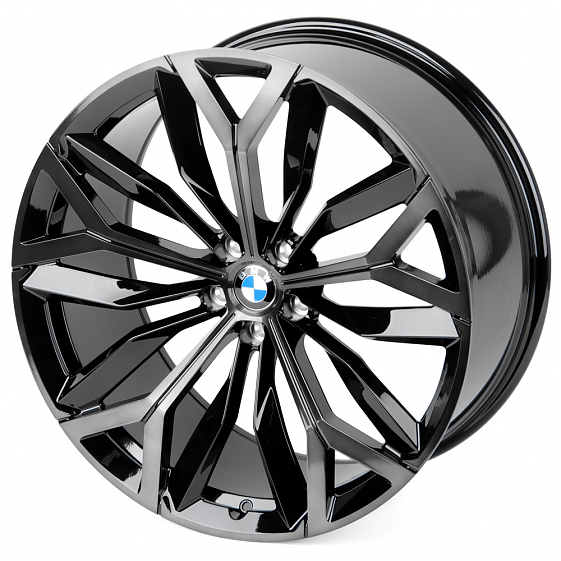 Кованые диски H231031NR SL879-CT392 21 J10.5 ET43 5x112 66.6 чёрный глянцевый + полированные спицы п: Фото 6