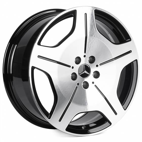 Кованые диски H260609E SKILL SL900-SV419 18 J8 ET52 5x112 66.6 чёрный глянцевый + полированные спицы: Фото 4