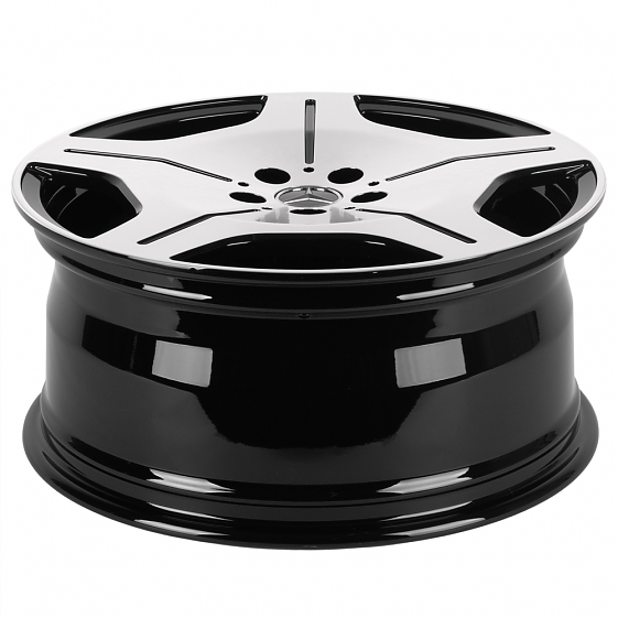 Кованые диски H260609E SKILL SL900-SV419 18 J8 ET52 5x112 66.6 чёрный глянцевый + полированные спицы: Фото 7