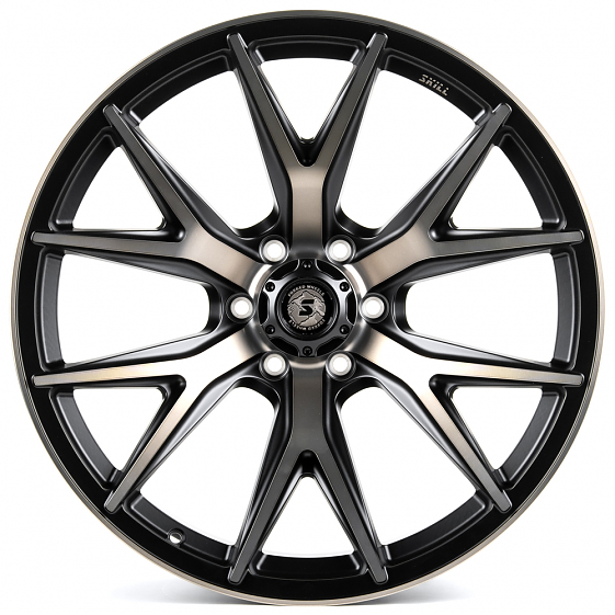 Кованые диски H240604Q SKILL SV711-SB595 22 J10 ET-10 6x139.7 77.8 чёрный матовый + полированные спи: Фото 1