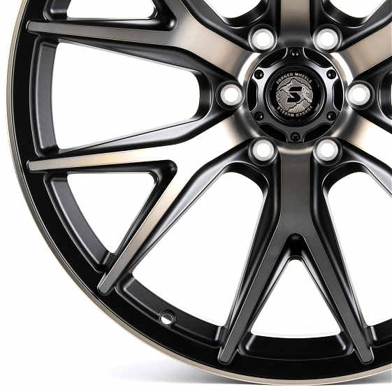 Кованые диски H240604Q SKILL SV711-SB595 22 J10 ET-10 6x139.7 77.8 чёрный матовый + полированные спи: Фото 2