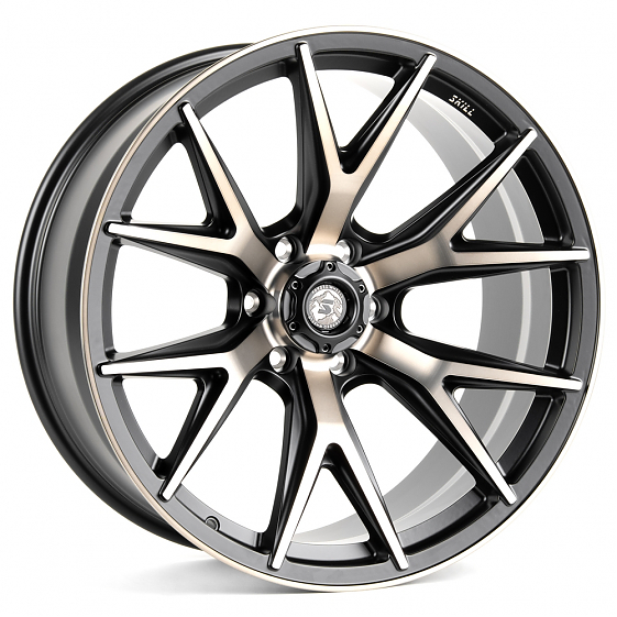 Кованые диски H240604Q SKILL SV711-SB595 22 J10 ET-10 6x139.7 77.8 чёрный матовый + полированные спи: Фото 4