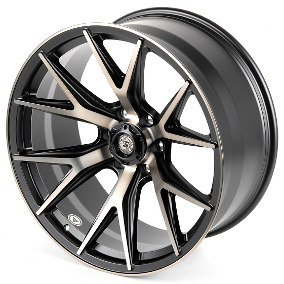 Кованые диски H240604Q SKILL SV711-SB595 22 J10 ET-10 6x139.7 77.8 чёрный матовый + полированные спи: Фото 6