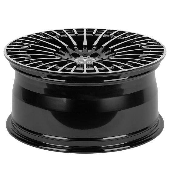 Кованые диски 71721 SL100-220612M 22 J11.5 ET47 5x112 66.6 чёрный + полированные спицы: Фото 2