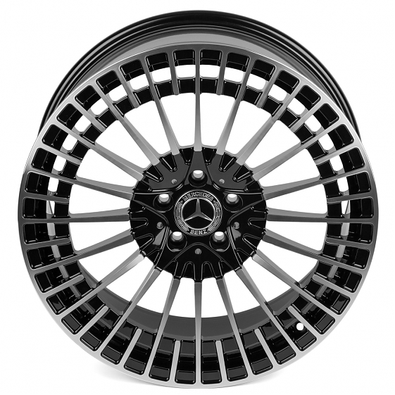 Кованые диски 71721 SL100-220612M 22 J11.5 ET47 5x112 66.6 чёрный + полированные спицы: Фото 4