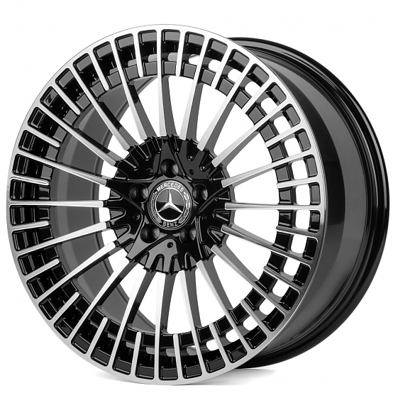 Кованые диски 71721 SL100-220612M 22 J11.5 ET47 5x112 66.6 чёрный + полированные спицы: Фото 7