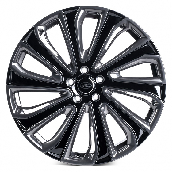 Кованые диски H260120Q SKILL SL512-SB594 22 J9.5 ET40 5x120 72.6 чёрный глянцевый + полированные спи: Фото 1