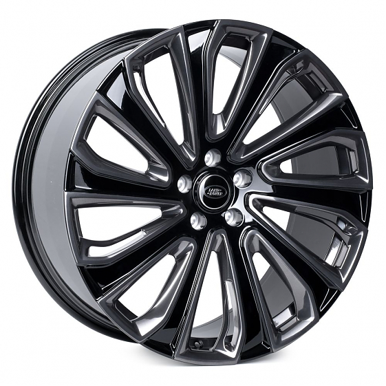 Кованые диски H260120Q SKILL SL512-SB594 22 J9.5 ET40 5x120 72.6 чёрный глянцевый + полированные спи: Фото 2