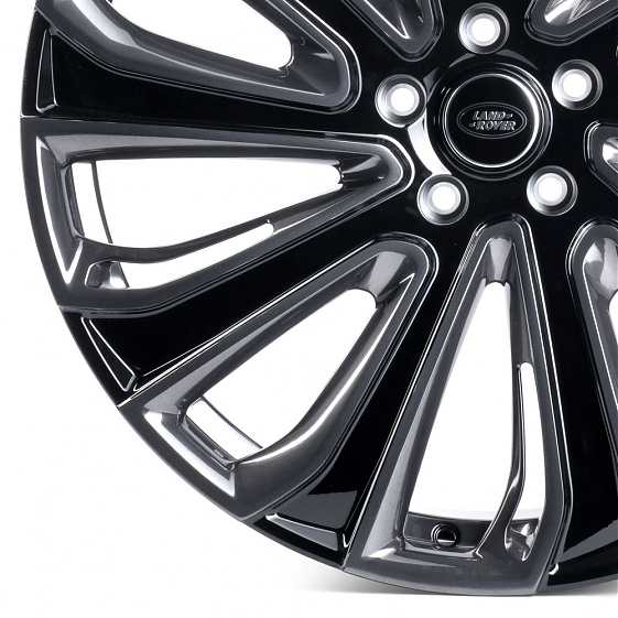 Кованые диски H260120Q SKILL SL512-SB594 22 J9.5 ET40 5x120 72.6 чёрный глянцевый + полированные спи: Фото 4