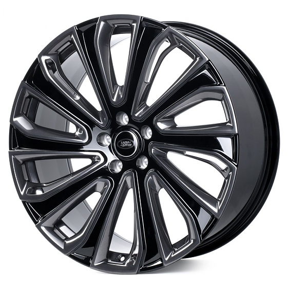 Кованые диски H260120Q SKILL SL512-SB594 22 J9.5 ET40 5x120 72.6 чёрный глянцевый + полированные спи: Фото 6