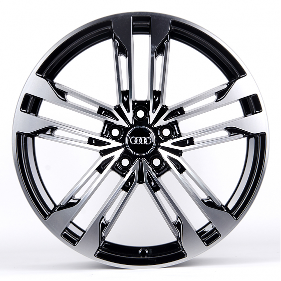 Литые диски 80865 Audi 5565X-SB406 19 J8.5 ET35 5x112 66,45 чёрный + полированные спицы: Фото 1