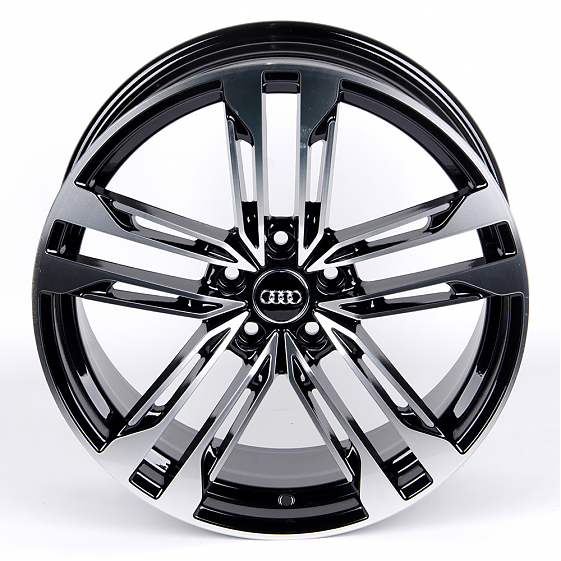 Литые диски 80865 Audi 5565X-SB406 19 J8.5 ET35 5x112 66,45 чёрный + полированные спицы: Фото 2