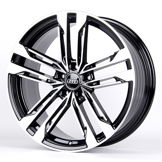Литые диски 80865 Audi 5565X-SB406 19 J8.5 ET35 5x112 66,45 чёрный + полированные спицы: Фото 4