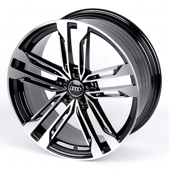Литые диски 80865 Audi 5565X-SB406 19 J8.5 ET35 5x112 66,45 чёрный + полированные спицы: Фото 5