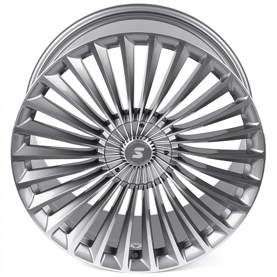 Кованые диски H260128GF SKILL SV017-CL238 21 J10 ET49 5x112 66.6 графит глянцевый + полированные спи: Фото 3