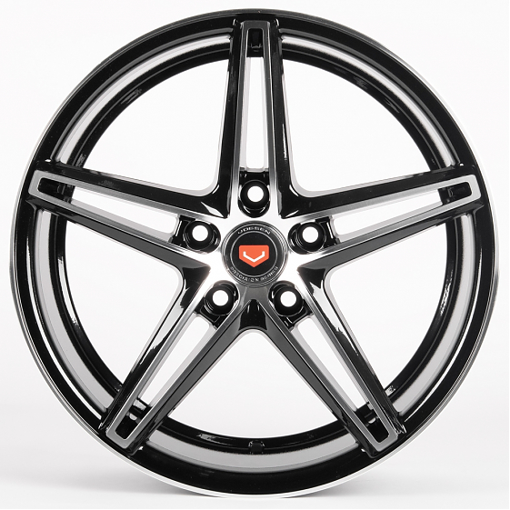 Литые диски 81551 53223-SV272 17 J7.5 ET35 5x114.3 73.1 чёрный + полированные спицы: Фото 1