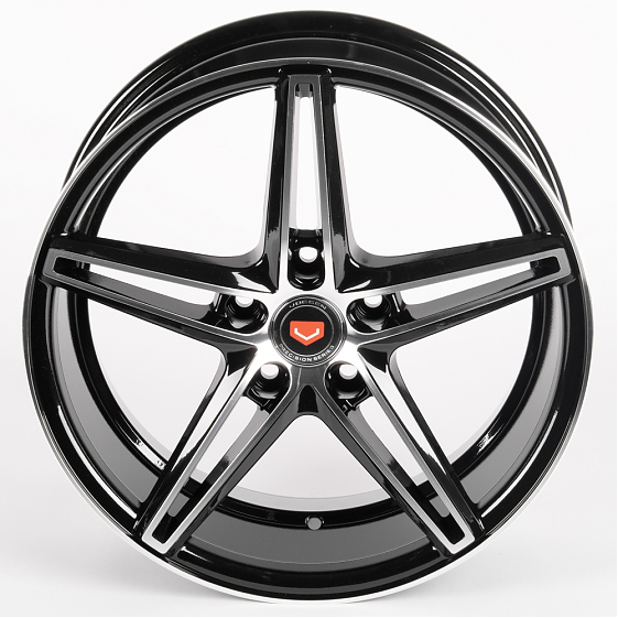 Литые диски 81551 53223-SV272 17 J7.5 ET35 5x114.3 73.1 чёрный + полированные спицы: Фото 3
