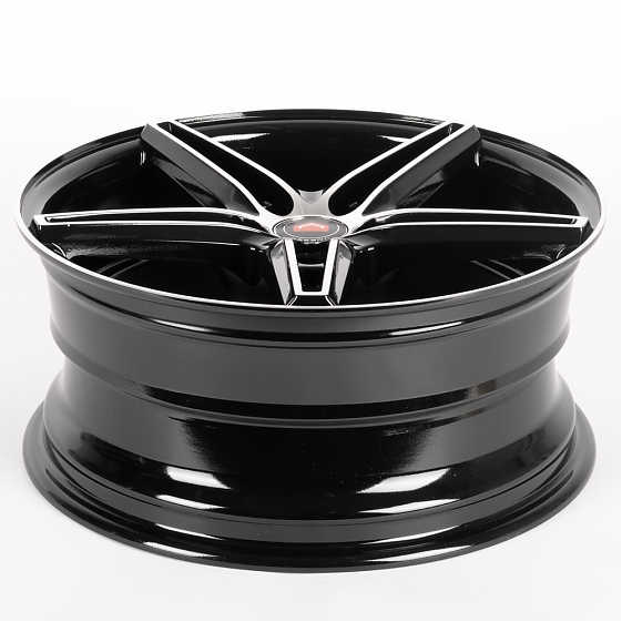 Литые диски 81551 53223-SV272 17 J7.5 ET35 5x114.3 73.1 чёрный + полированные спицы: Фото 7