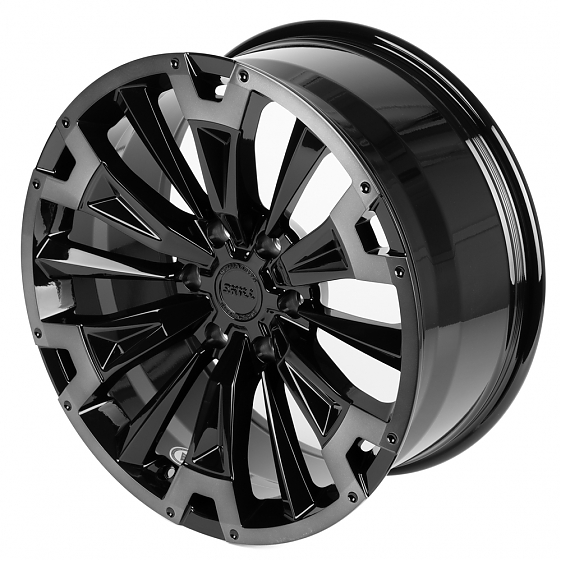 Кованые диски H241229A SKILL SV619-CS412 20 J9 ET50 6x139.7 95.1 чёрный глянцевый + полированные спи: Фото 5