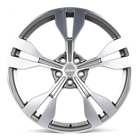 Кованые диски 230612S SKILL SL566-CT390 21 J9.5 ET31 5x112 66.6 графит глянцевый + полированные спиц: Фото 1
