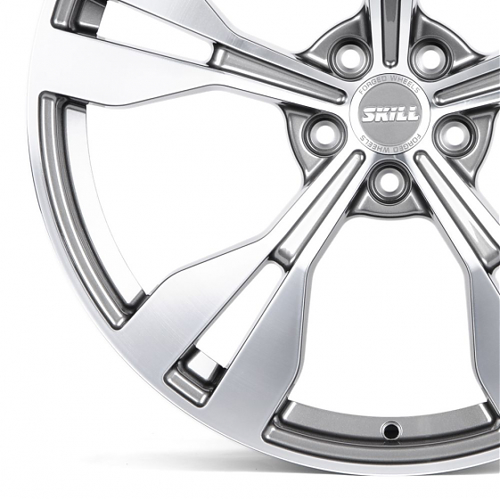Кованые диски 230612S SKILL SL566-CT390 21 J9.5 ET31 5x112 66.6 графит глянцевый + полированные спиц: Фото 2