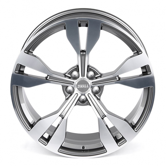 Кованые диски 230612S SKILL SL566-CT390 21 J9.5 ET31 5x112 66.6 графит глянцевый + полированные спиц: Фото 3