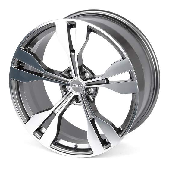 Кованые диски 230612S SKILL SL566-CT390 21 J9.5 ET31 5x112 66.6 графит глянцевый + полированные спиц: Фото 6