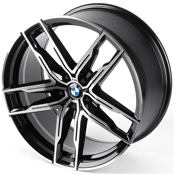 Литые диски 82077 BMW IVF-3076-SM200 20 J8.5 ET25 5x112 66.5 чёрный + полированные спицы: Фото 6