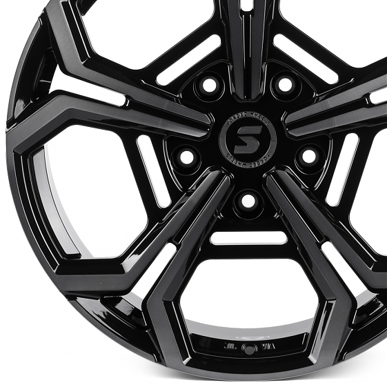 Кованые диски H250924Y SKILL SV111-SL221 20 J9 ET45 5x150 110.1 чёрный глянцевый + полированные спиц: Фото 2