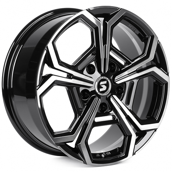 Кованые диски H250924Y SKILL SV111-SL221 20 J9 ET45 5x150 110.1 чёрный глянцевый + полированные спиц: Фото 4