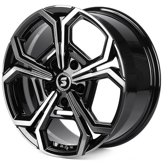 Кованые диски H250924Y SKILL SV111-SL221 20 J9 ET45 5x150 110.1 чёрный глянцевый + полированные спиц: Фото 5