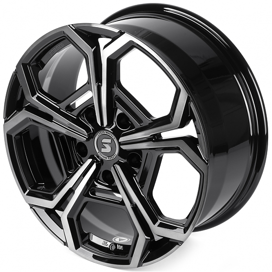 Кованые диски H250924Y SKILL SV111-SL221 20 J9 ET45 5x150 110.1 чёрный глянцевый + полированные спиц: Фото 6